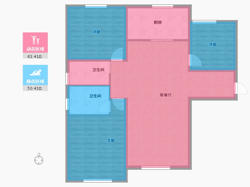 内蒙古自治区-包头市-中海望京府-103.20-户型库-动静分区