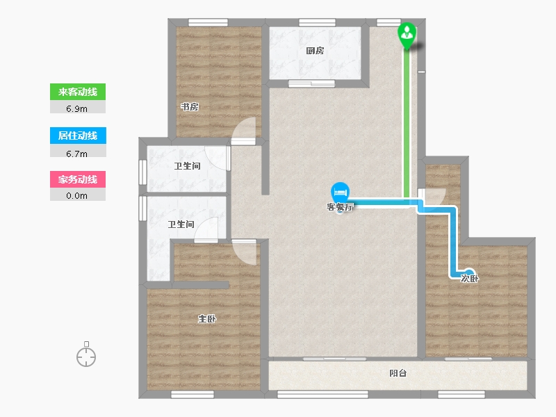 内蒙古自治区-包头市-都市庭苑-111.02-户型库-动静线