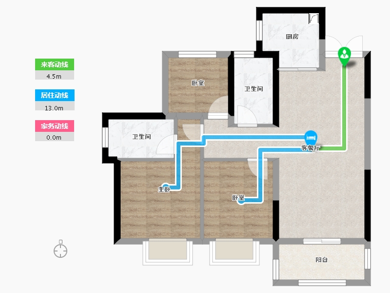 广东省-江门市-嘉福铭著-71.30-户型库-动静线