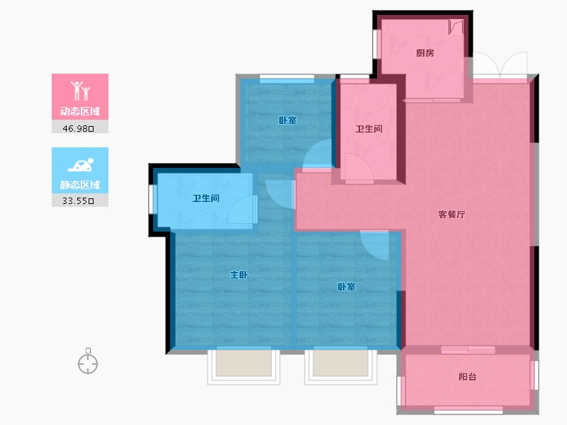 广东省-江门市-嘉福铭著-71.30-户型库-动静分区