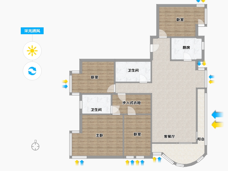 陕西省-西安市-浐灞半岛-a13区-130.00-户型库-采光通风