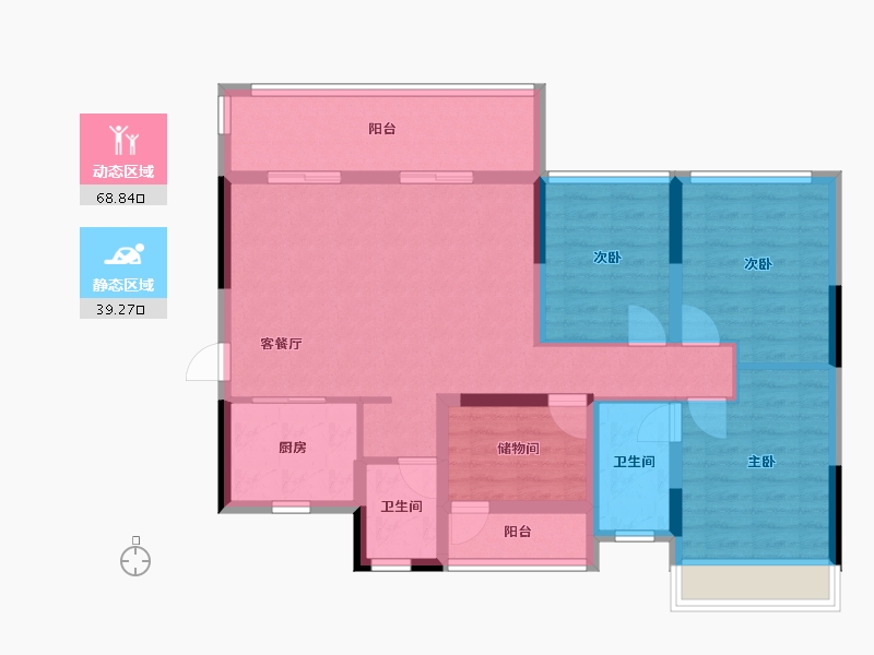 广西壮族自治区-桂林市-彰泰红-96.04-户型库-动静分区