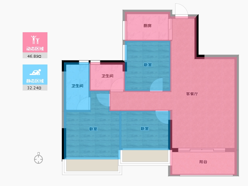 广西壮族自治区-桂林市-宁铁叠彩佳园-71.37-户型库-动静分区