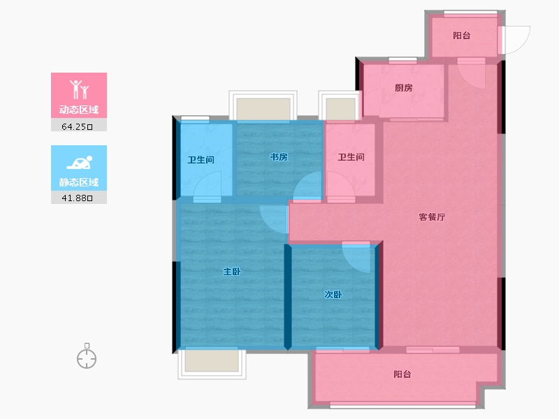 湖北省-孝感市-金港世纪城-95.21-户型库-动静分区