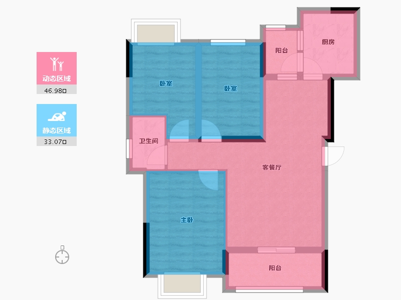 广东省-江门市-星湖湾-70.68-户型库-动静分区