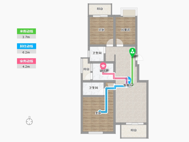 广西壮族自治区-桂林市-东苑国际-84.07-户型库-动静线