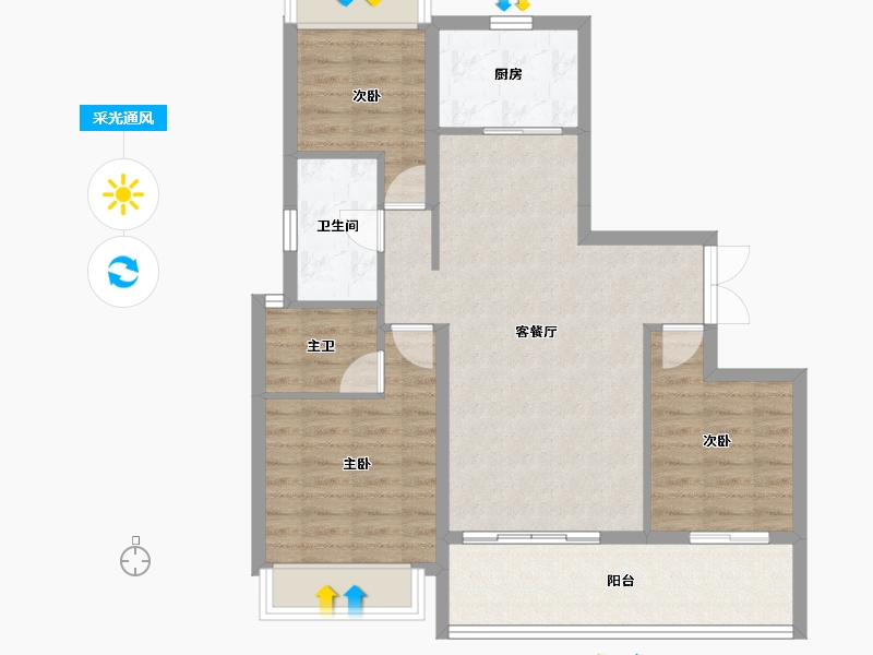 贵州省-黔南布依族苗族自治州-涟江华庭-81.74-户型库-采光通风