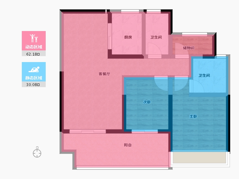 安徽省-六安市-城豪金鼎学府-81.60-户型库-动静分区