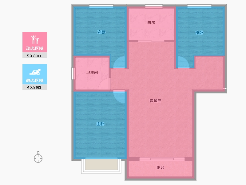 河北省-保定市-卓悦城-90.78-户型库-动静分区