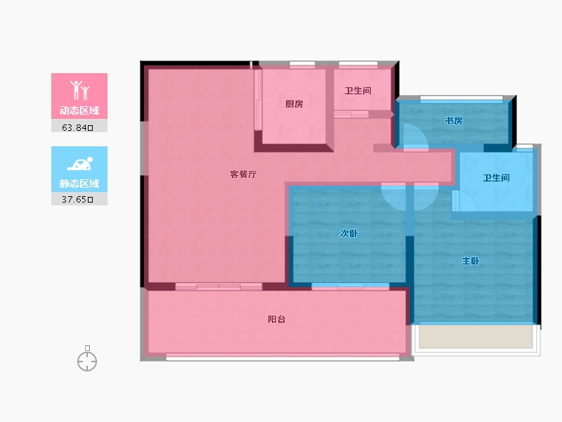 安徽省-六安市-城豪金鼎学府-90.05-户型库-动静分区