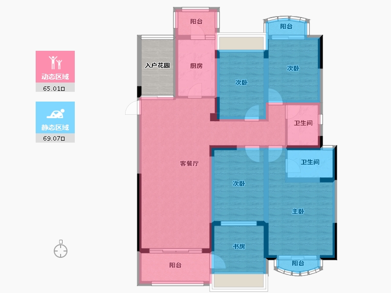 四川省-成都市-嘉合凤凰岛-124.59-户型库-动静分区