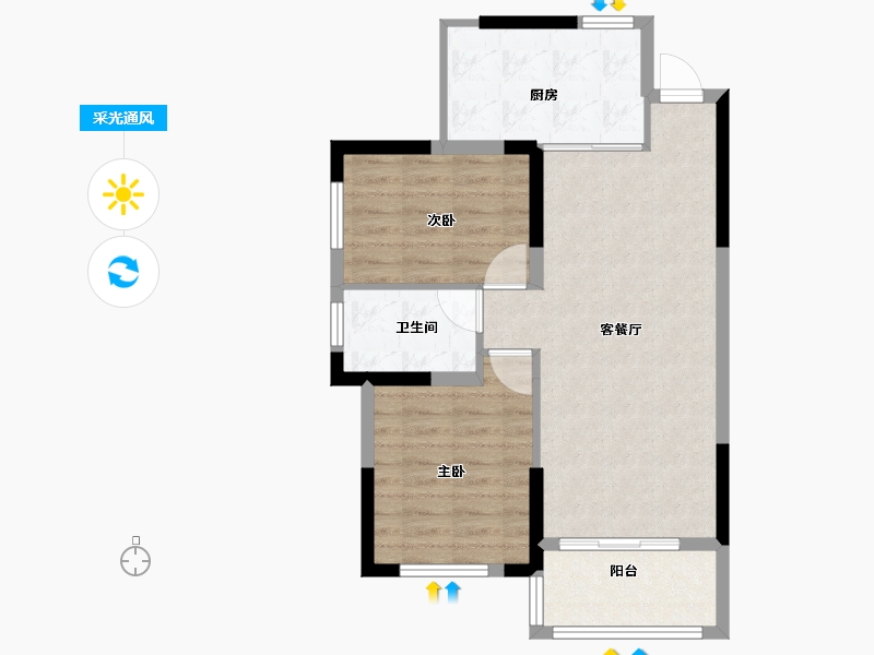 广西壮族自治区-桂林市-溯禾龙脊学府-66.80-户型库-采光通风