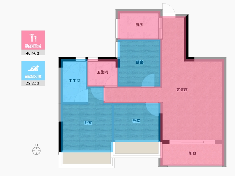 广西壮族自治区-桂林市-宁铁叠彩佳园-62.60-户型库-动静分区