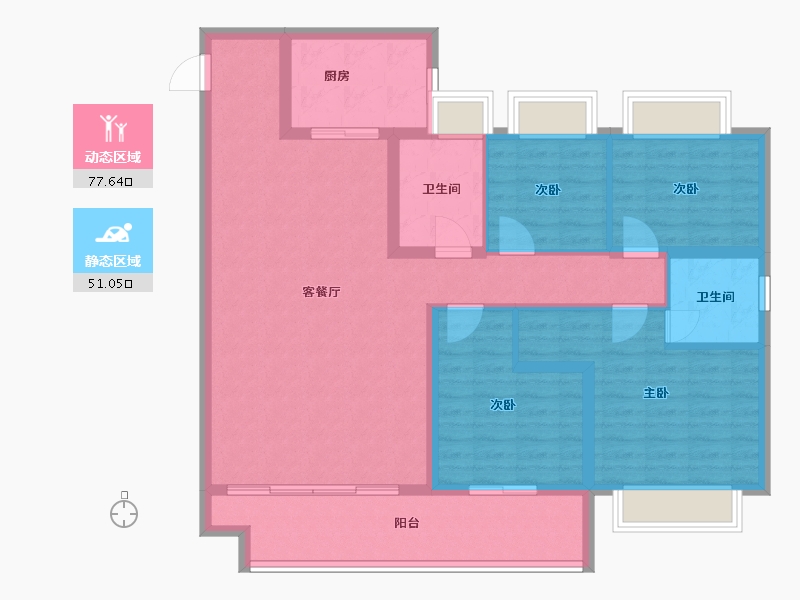 广西壮族自治区-桂林市-碧桂园剑桥郡-116.00-户型库-动静分区