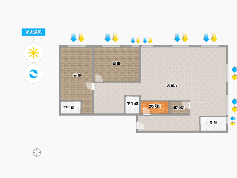 河南省-南阳市-七零公馆-211.21-户型库-采光通风