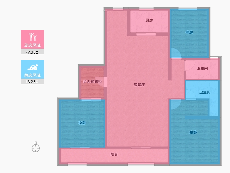 内蒙古自治区-包头市-都市庭苑-113.54-户型库-动静分区