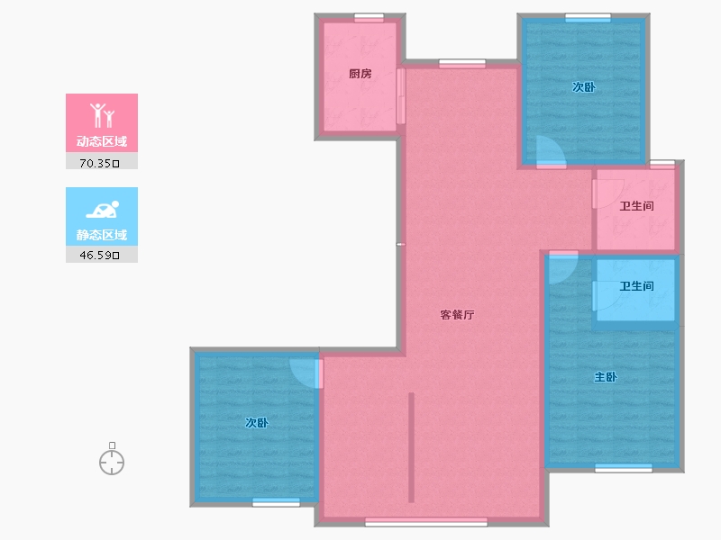 内蒙古自治区-包头市-都市庭苑-105.16-户型库-动静分区