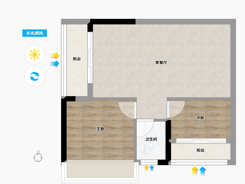 广西壮族自治区-桂林市-宁铁叠彩佳园-47.07-户型库-采光通风