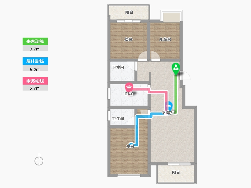 广西壮族自治区-桂林市-东苑国际-88.15-户型库-动静线