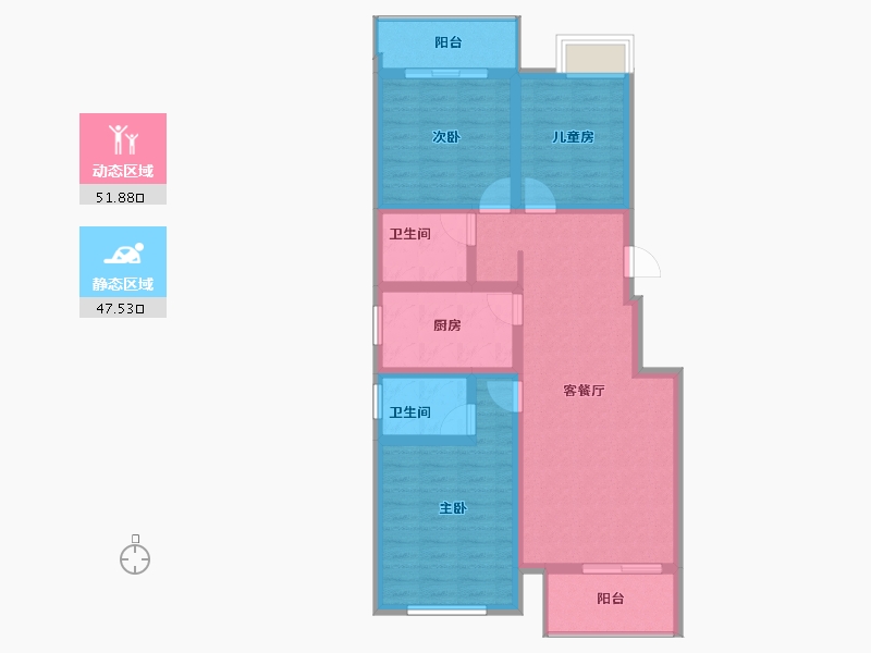 广西壮族自治区-桂林市-东苑国际-88.15-户型库-动静分区