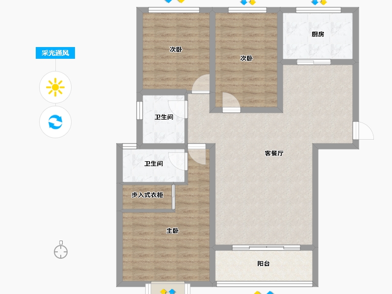 河南省-洛阳市-华芳龙湾盛景-97.28-户型库-采光通风