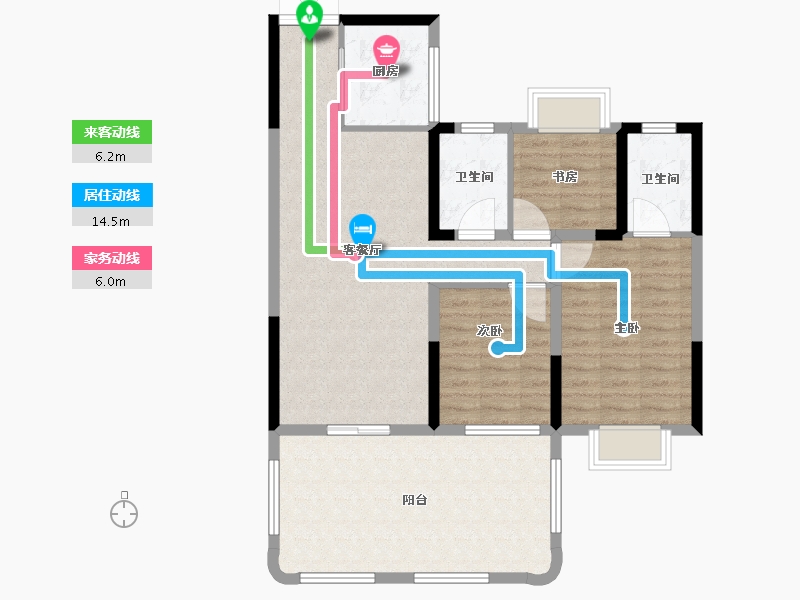 河南省-驻马店市-康桥旭强雲庐-95.21-户型库-动静线