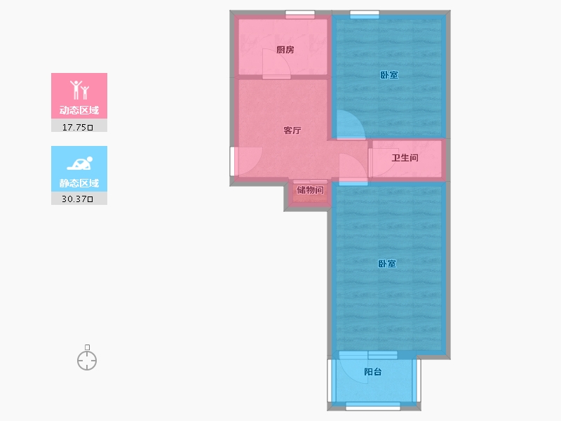 北京-北京市-郑王坟141号院-42.00-户型库-动静分区