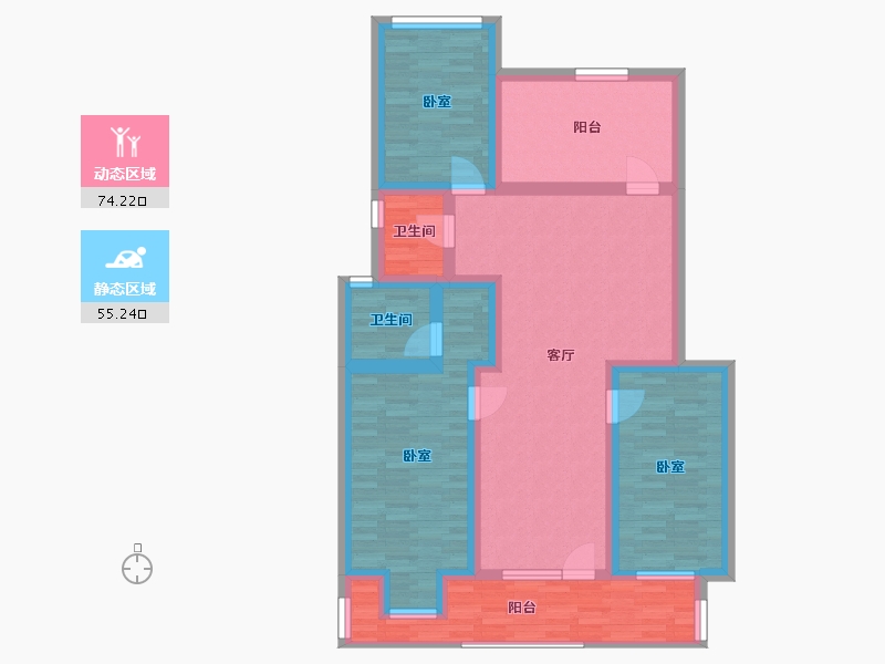 山东省-烟台市-磁山温泉小镇-111.34-户型库-动静分区