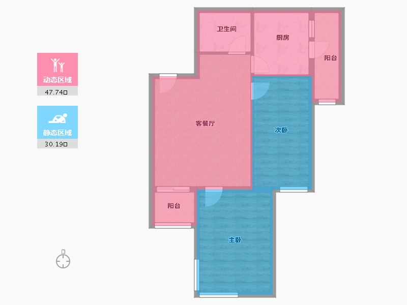 北京-北京市-芍药居北里-70.00-户型库-动静分区