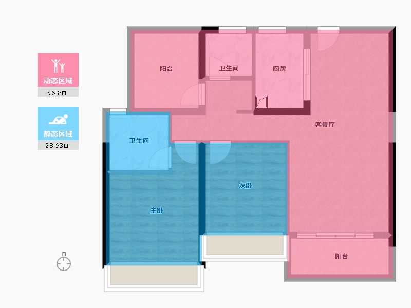 广东省-惠州市-保利鹿江来-76.44-户型库-动静分区