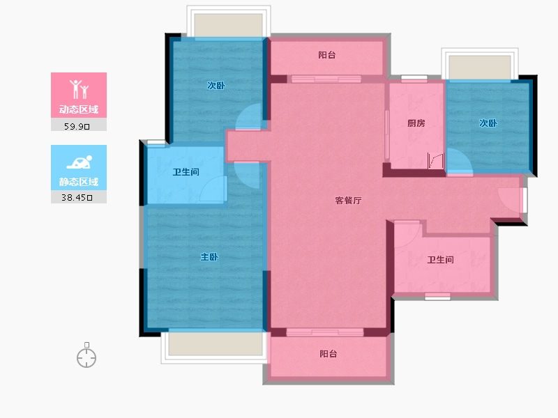 广东省-惠州市-惠阳雅居乐花园-87.56-户型库-动静分区