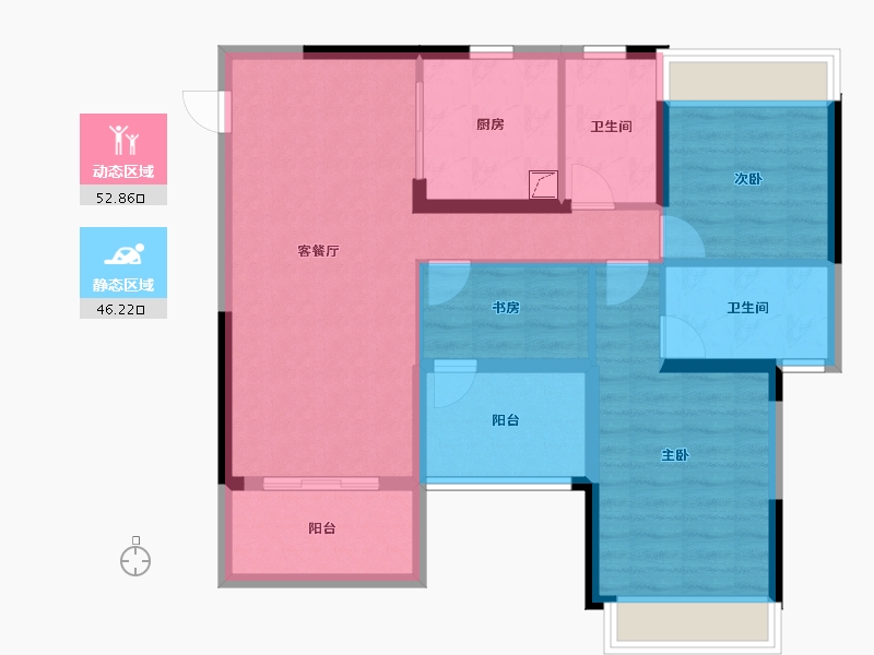 广东省-惠州市-惠阳雅居乐花园-88.15-户型库-动静分区