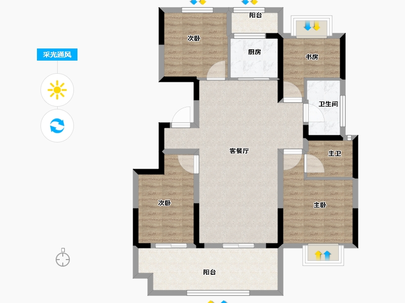 河南省-驻马店市-龙湾学府-100.41-户型库-采光通风