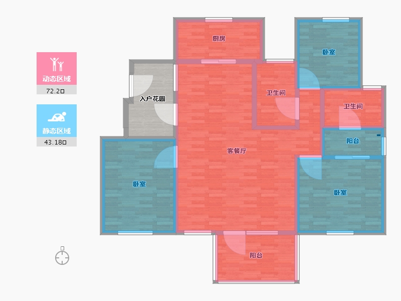 山东省-烟台市-磁山温泉小镇-112.00-户型库-动静分区