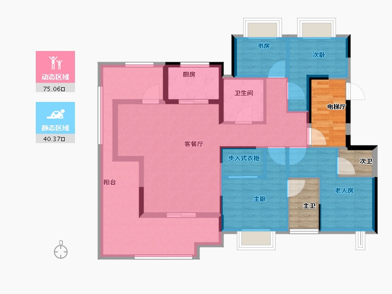 河南省-驻马店市-龙湾学府-115.29-户型库-动静分区