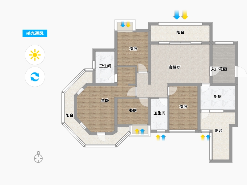 四川省-成都市-中德英伦世邦-109.59-户型库-采光通风