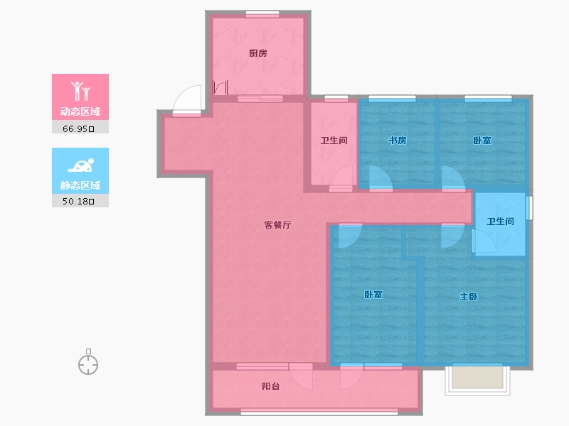 山东省-潍坊市-融创融公馆-104.18-户型库-动静分区