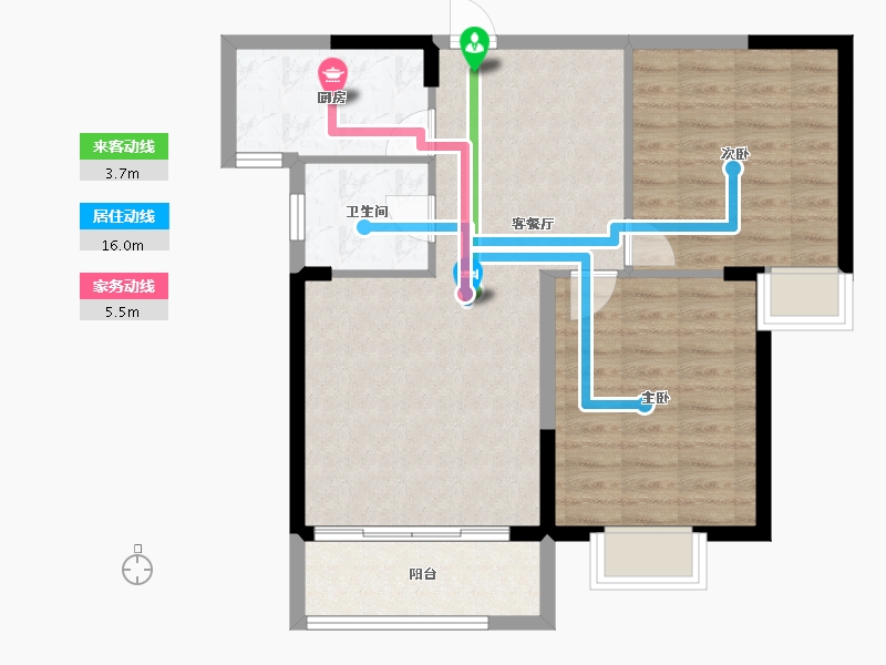 河南省-洛阳市-华芳龙湾盛景-72.58-户型库-动静线