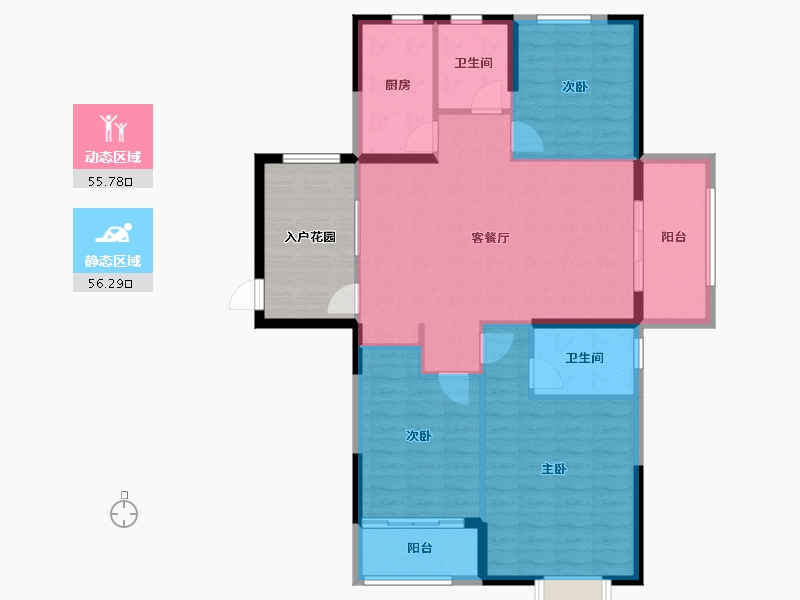 河南省-洛阳市-华芳龙湾盛景-111.65-户型库-动静分区