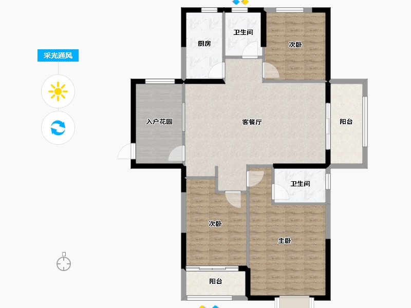 河南省-洛阳市-华芳龙湾盛景-111.65-户型库-采光通风