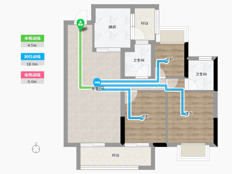 重庆-重庆市-海纳九龙-64.42-户型库-动静线