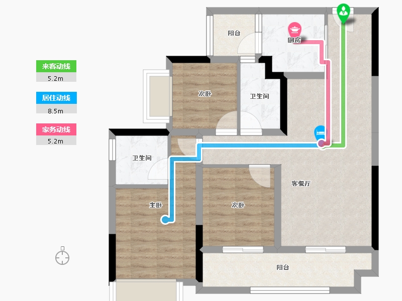 重庆-重庆市-雍江上境-76.33-户型库-动静线