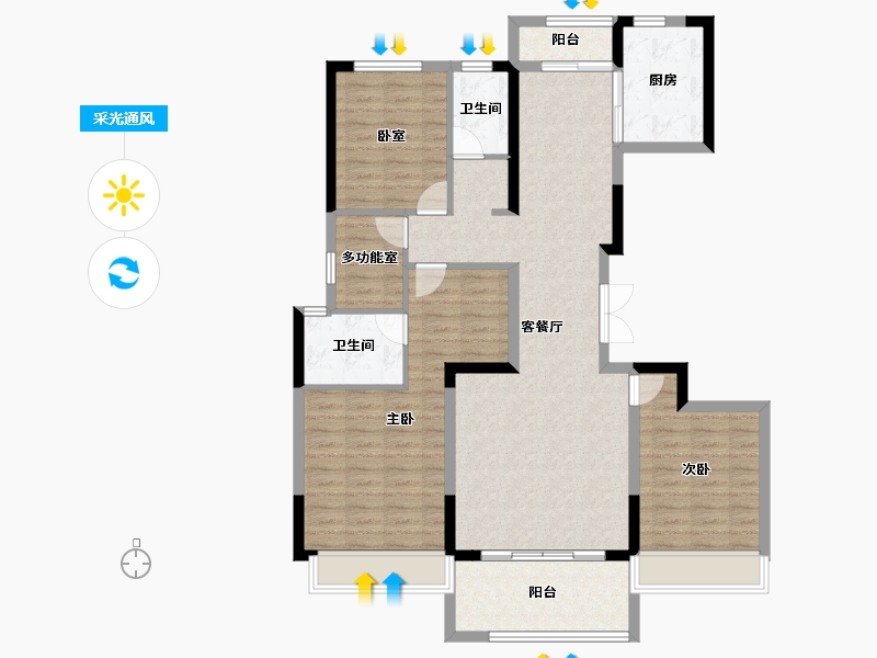 河南省-洛阳市-美景永宁府-115.63-户型库-采光通风