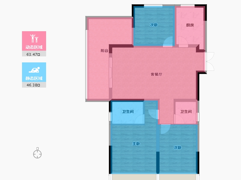 河南省-洛阳市-银隆·同心湖畔-98.22-户型库-动静分区