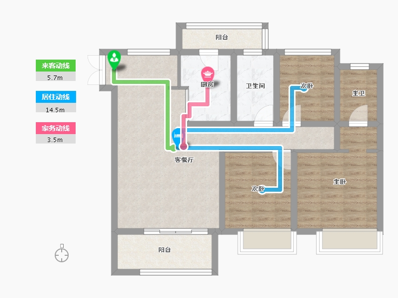 四川省-成都市-凤溪院子-82.39-户型库-动静线