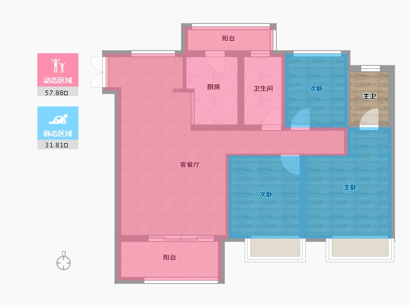 四川省-成都市-凤溪院子-82.39-户型库-动静分区