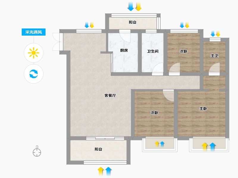 四川省-成都市-凤溪院子-82.39-户型库-采光通风