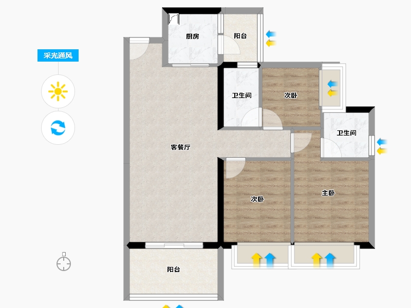 广东省-惠州市-嘉逸园-77.30-户型库-采光通风