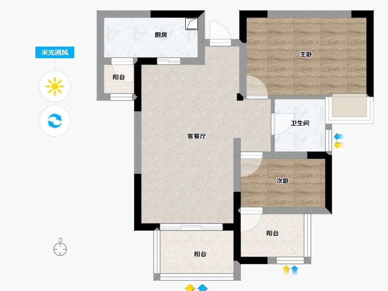 四川省-成都市-融创春风十里-59.40-户型库-采光通风