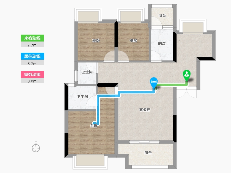 重庆-重庆市-海成云溪上院-76.54-户型库-动静线